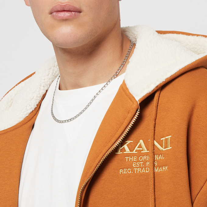 Karl Kani Chest Retro OS Full Zip Hoodie bruin 14440 3