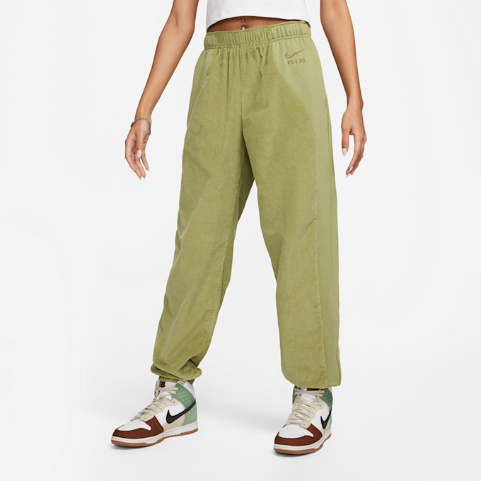 Nike   Air High-Waisted Corduroy Fleece Pants verde 14687 1