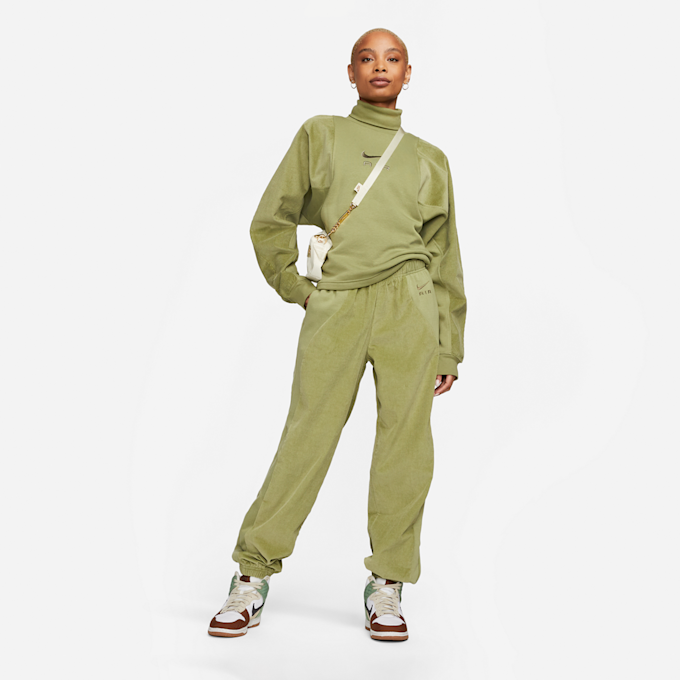 Nike   Air High-Waisted Corduroy Fleece Pants verde 14687 5