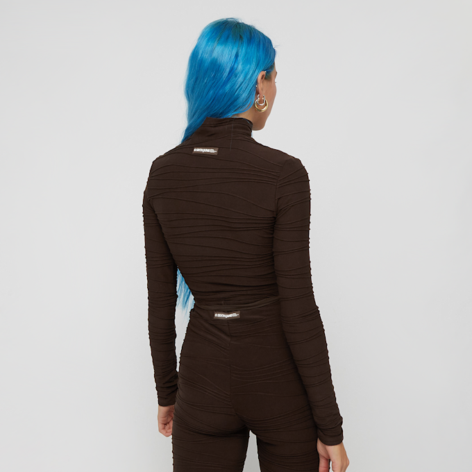 Sixth June Textured Wavy Crop Top smeđa 14697 2