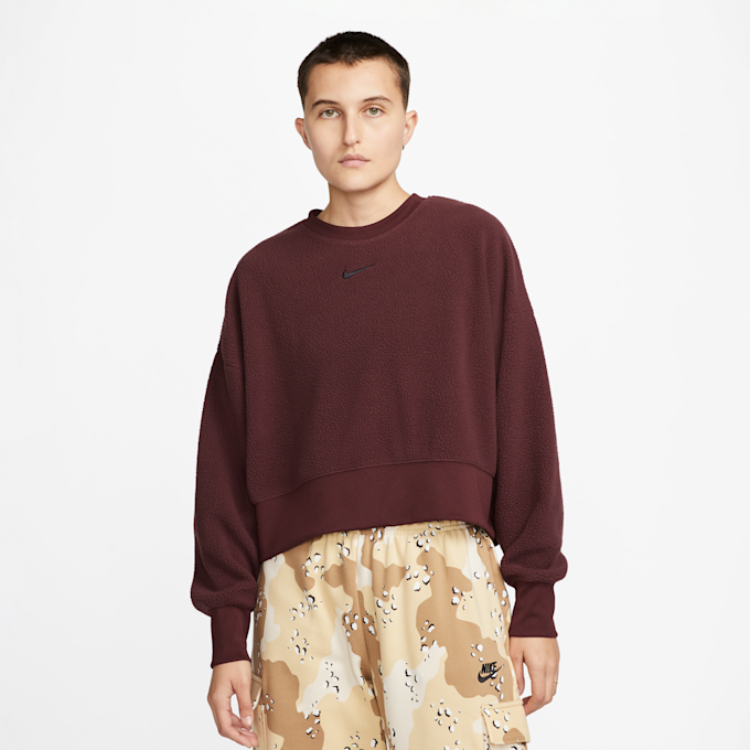 Nike Sportswear Plush Mod Crop Crew-Neck Sweatshirt rood 14902 1