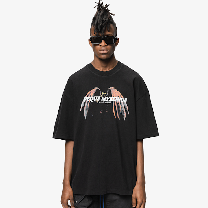 PEQUS Wide Awake Graphic T-Shirt noir 15362 1