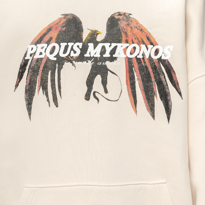 PEQUS Wide Awake Graphic Hoodie beige 15371 3