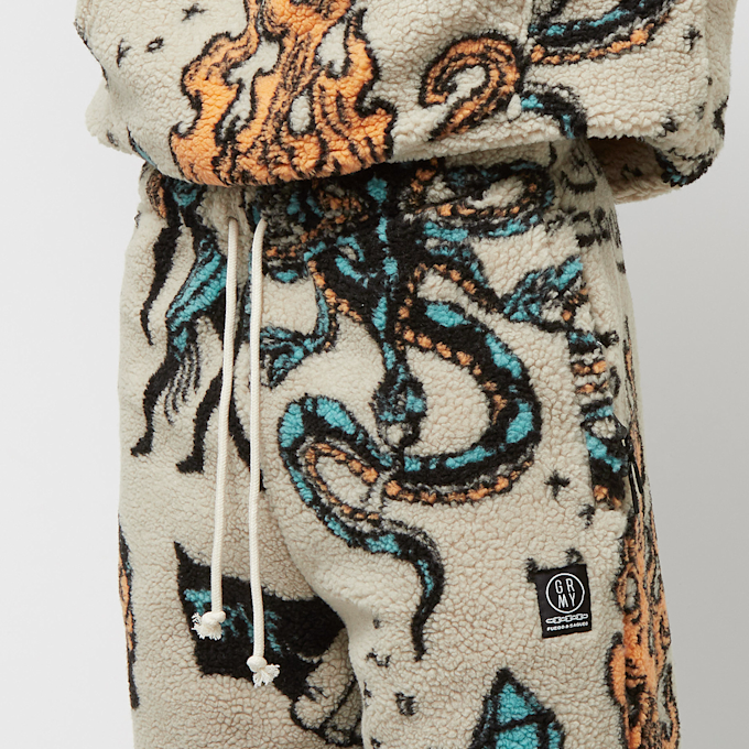 Grimey Lost Boys All Over Jacquard Sherpa Pants blanc 15647 3