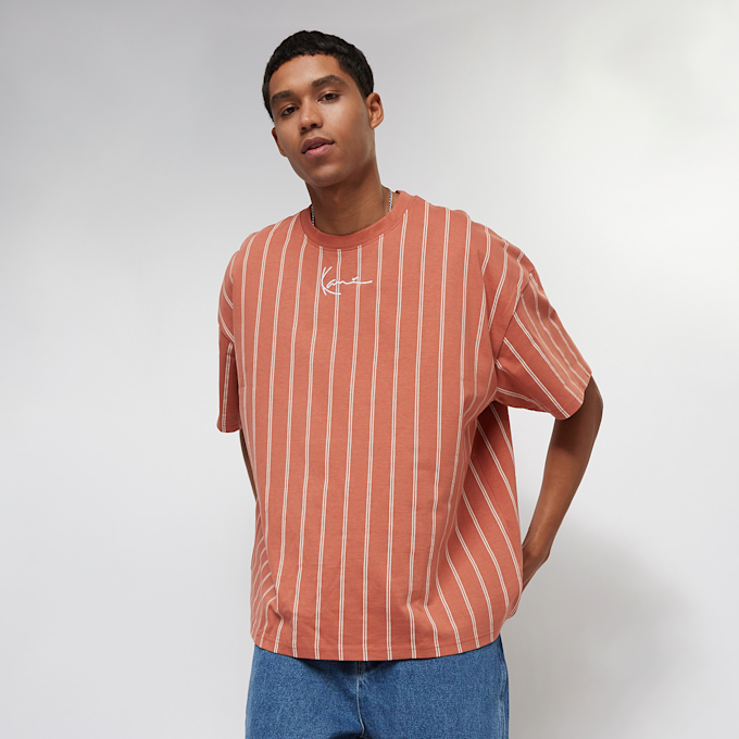Karl Kani Small Signature Heavy Jersey Pinstripe Tee castanho 18312 1