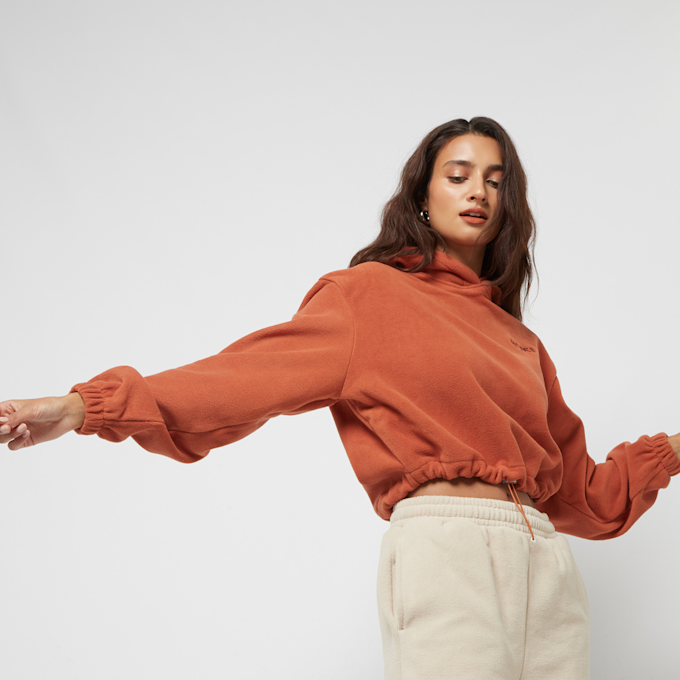 SNIPES Small Bold Logo Polar Fleece Oversized Cropped Hoodie rosso 18342 1