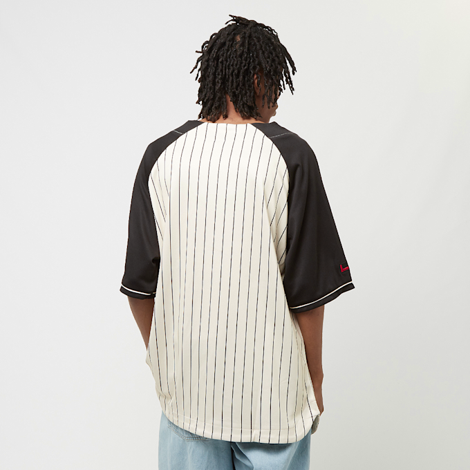 FUBU Varsity Pinstriped Baseball Jersey blanco 18434 2