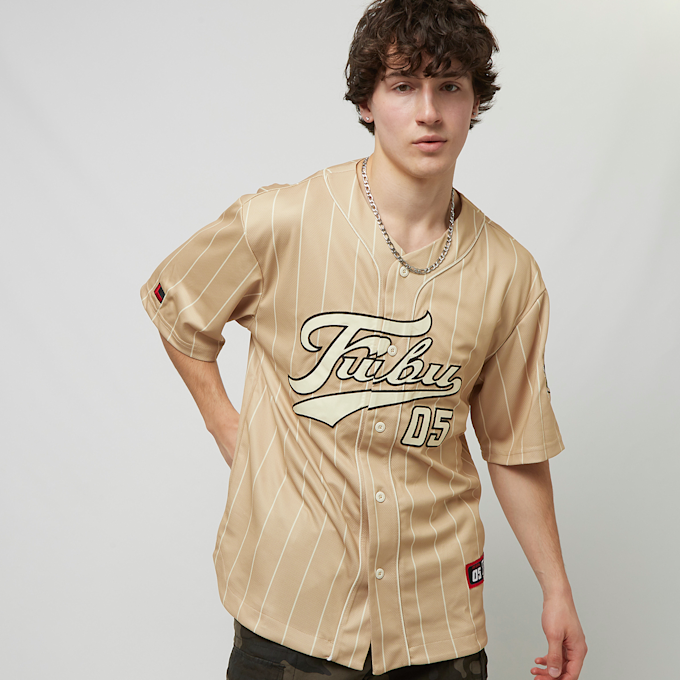 FUBU Varsity Multicolor Pinstripe Baseballjersey bež 18552 1