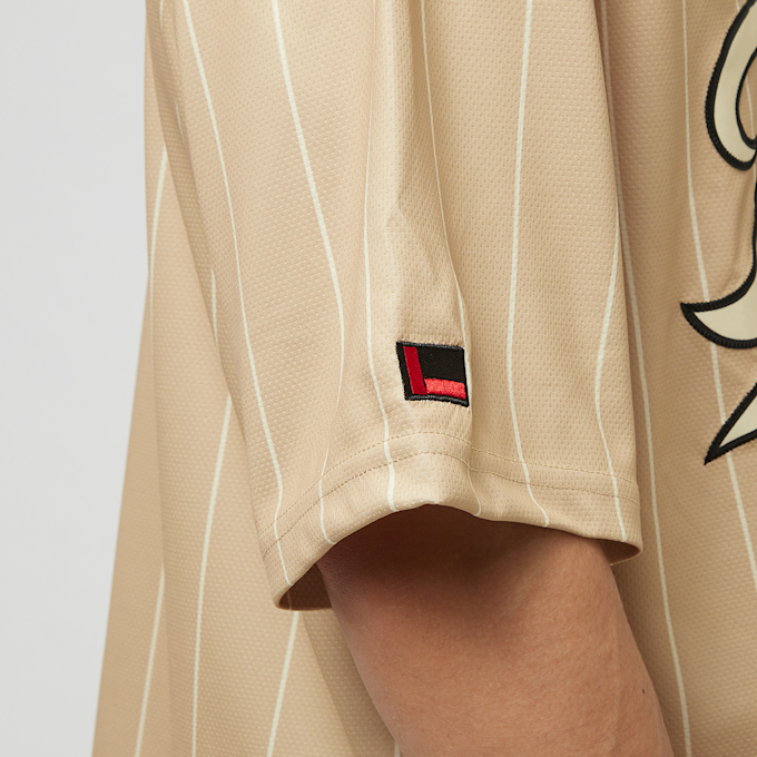 FUBU Varsity Multicolor Pinstripe Baseballjersey beż 18552 3