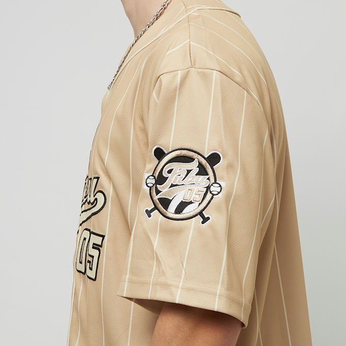 FUBU Varsity Multicolor Pinstripe Baseballjersey beż 18552 5