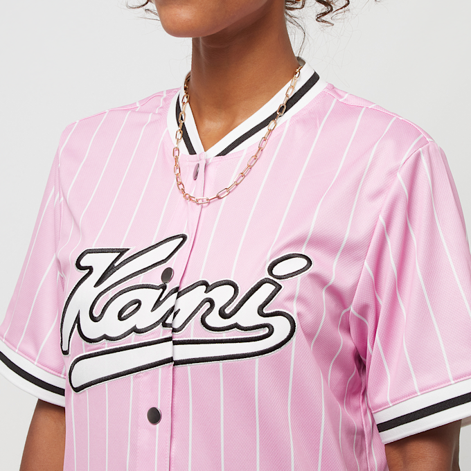 Karl Kani Varsity Pinstripe Baseball Shirt lichtroze 18938 3