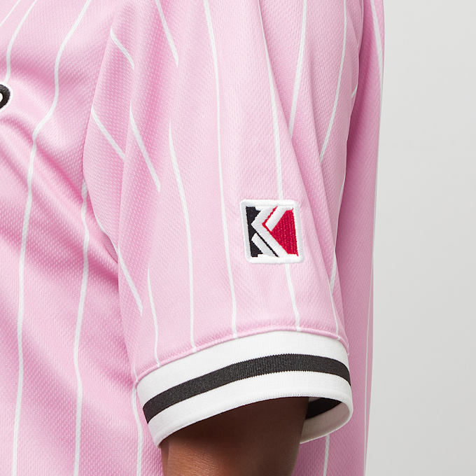 Karl Kani Varsity Pinstripe Baseball Shirt rose 18938 4