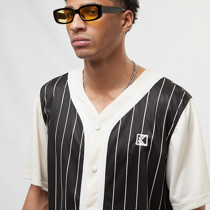 Karl Kani OG Block Pinstripe Baseball Shirt czarny 19185 3