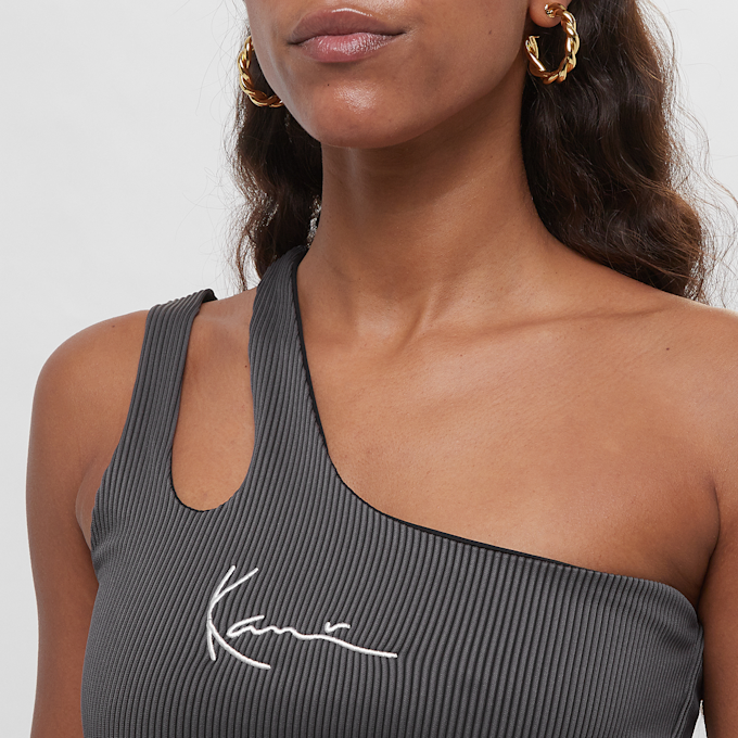 Karl Kani Small Signature One Shoulder Top Bi-Color Rib szary 19215 3