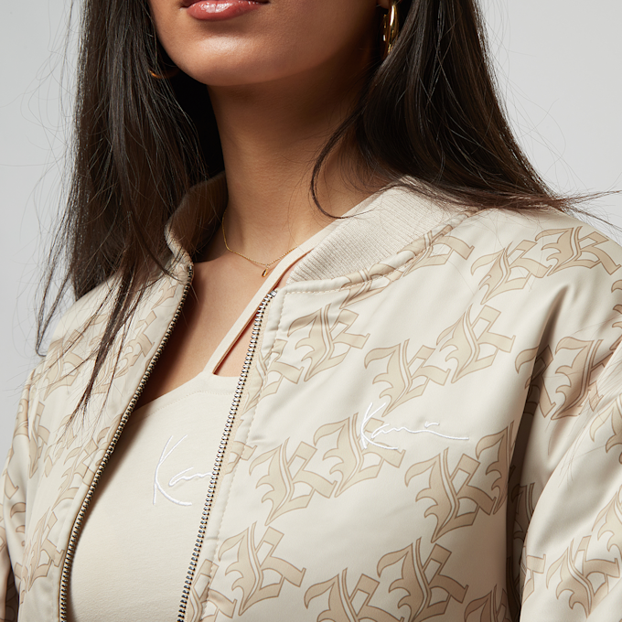 Karl Kani Woven Signature Reversible Satin Bomber Jacket beige 19219 7