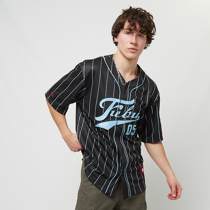 FUBU Varsity Pinstripe Baseball Jersey plava 20568 1