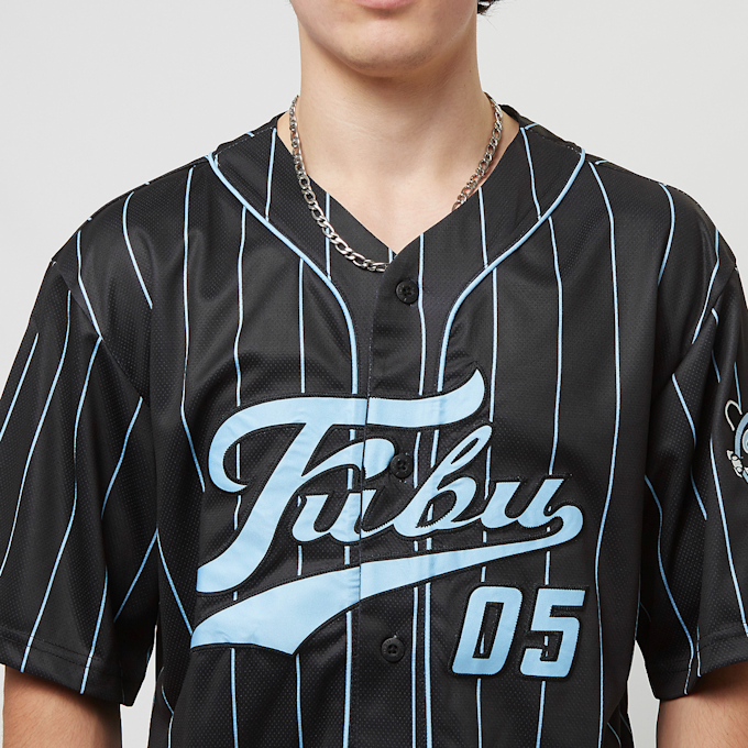 FUBU Varsity Pinstripe Baseball Jersey blu 20568 4