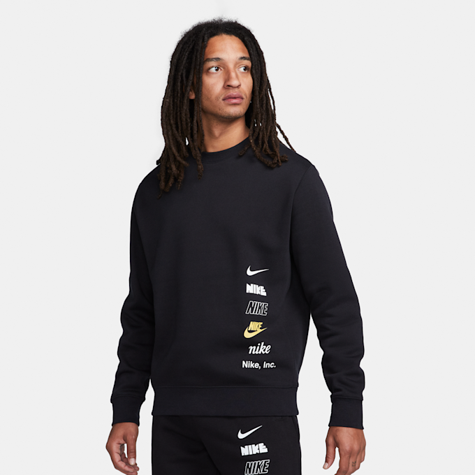 Nike Club Fleece+ Brushed-Back Crew zwart 21128 1
