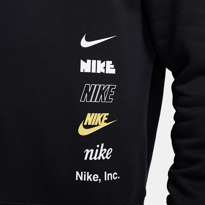Nike Club Fleece+ Brushed-Back Crew zwart 21128 4
