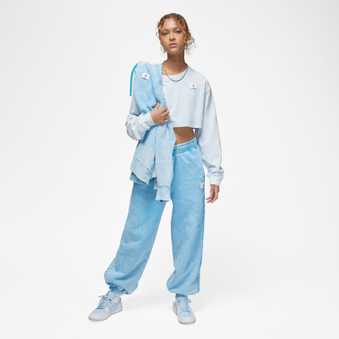 Jordan Long-Sleeve Cropped T-Shirt bleu 21239 5