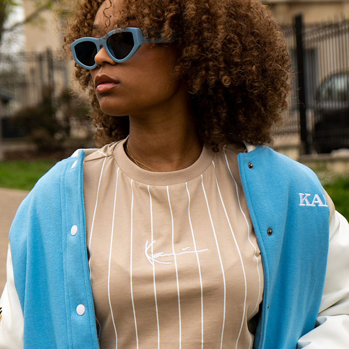 Karl Kani Small Retro Chest Kani Life College Jacket blu 21760 7