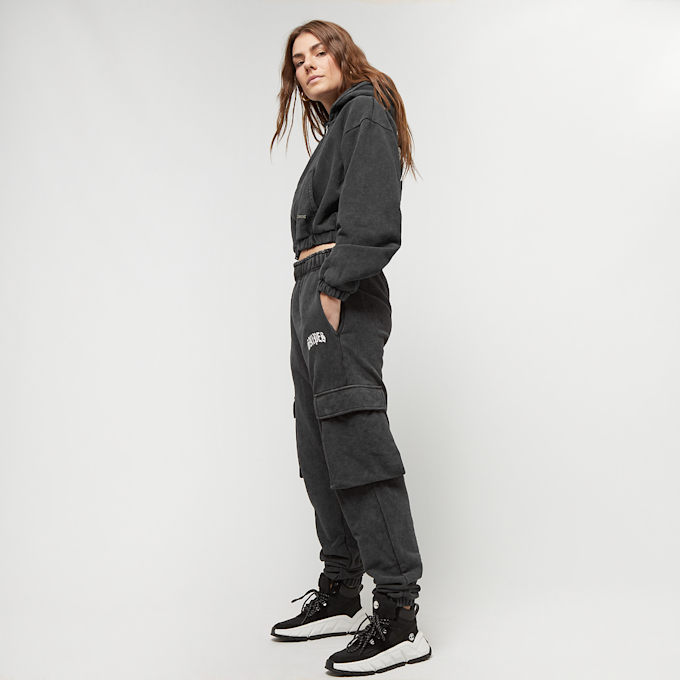 SNIPES Large Old English Logo Washed Oversized Cropped Zip Hoodie schwarz 21773 5