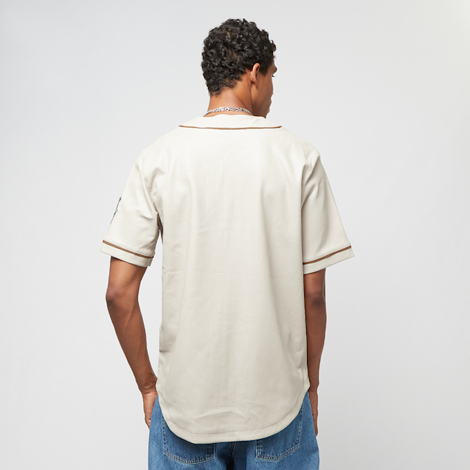 FUBU College Leather Baseball Jersey beige 22747 2