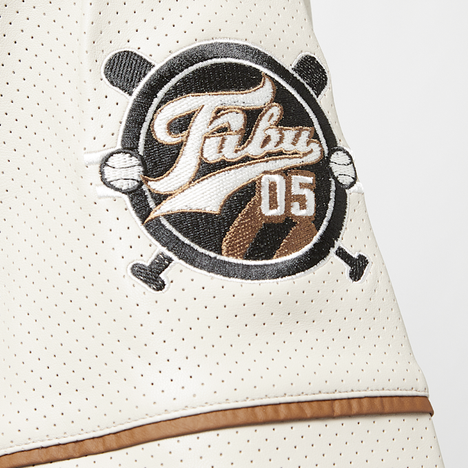 FUBU College Leather Baseball Jersey beż 22747 5