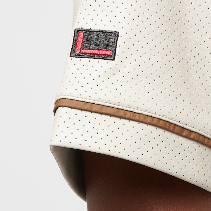 FUBU College Leather Baseball Jersey beż 22747 6