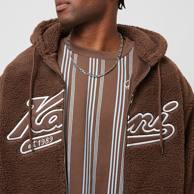 Karl Kani Varsity Teddy Full Zip Hoodie bruin 19803 3