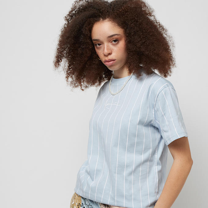 Karl Kani Small Signature Pinstripe Oversized Tee bleu 19868 1