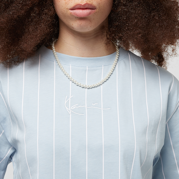 Karl Kani Small Signature Pinstripe Oversized Tee blauw 19868 3