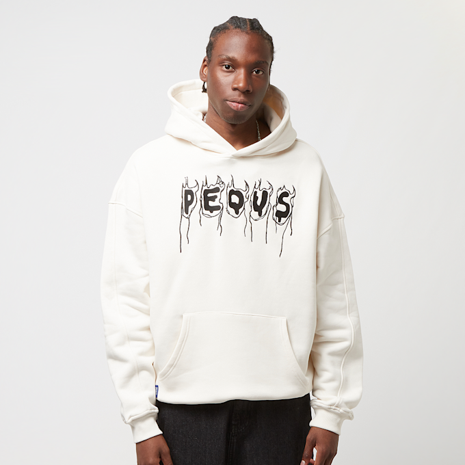 PEQUS Destroyed Logo Patch Hoodie blanco 25869 1