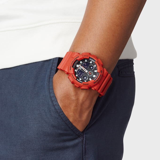 G-SHOCK Classic GA-100B-4AER vermelho 25914 2