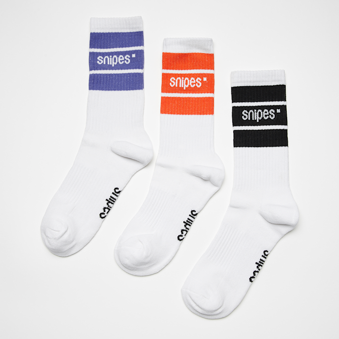 SNIPES 3 PACK - Small Logo Striped Crew Socks multicolore 26669 1