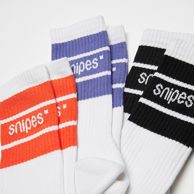 SNIPES 3 PACK - Small Logo Striped Crew Socks višebojno 26669 2