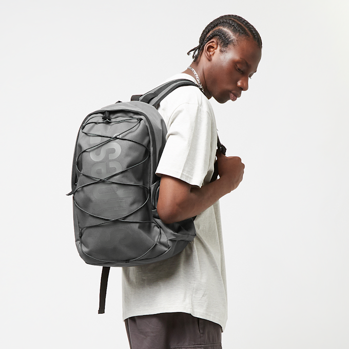 SNIPES Large Basic Logo Drawstring Skate Backpack siva 26688 7