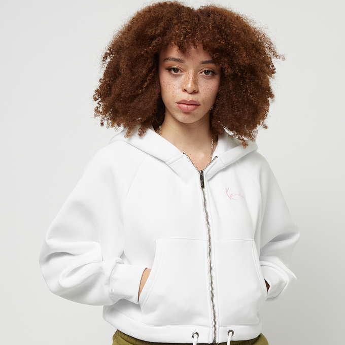 Karl Kani Chest Signature Crop Full Zip Hoodie blanc 26759 1
