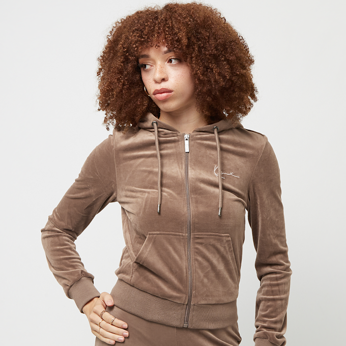 Karl Kani Chest Signature Tight Full Zip Velvet Jacket brun 26762 1