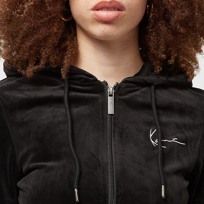 Karl Kani Chest Signature Tight Full Zip Velvet Jacket preto 26763 3