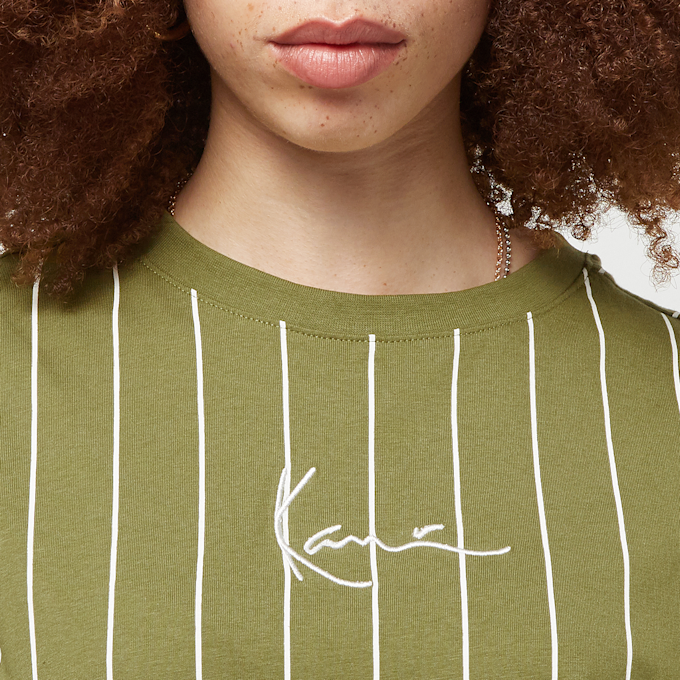 Karl Kani Small Signature Pinstripe Os Tee grün 26770 3