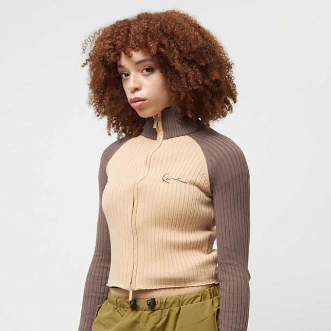 Karl Kani Chest Signature Block Rib Knit Jacket marrone 26806 1