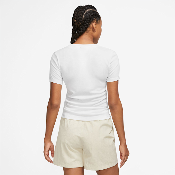 Nike Sportswear Essentials Ribbed Short-Sleeve Mod Cropped Top weiß 27227 2