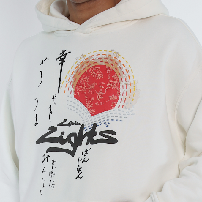 Low Lights Studios Rising Sun Hoodie blanc 28138 3