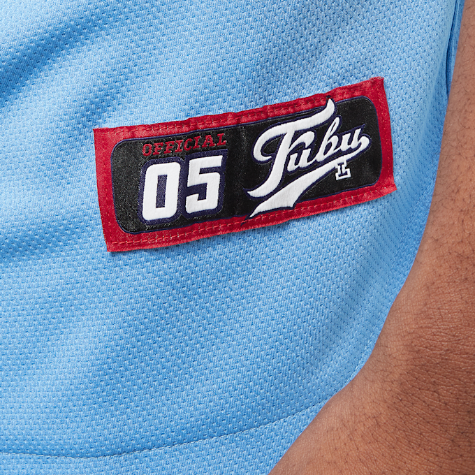 FUBU Varsity Baseball Jersey bleu 22963 4
