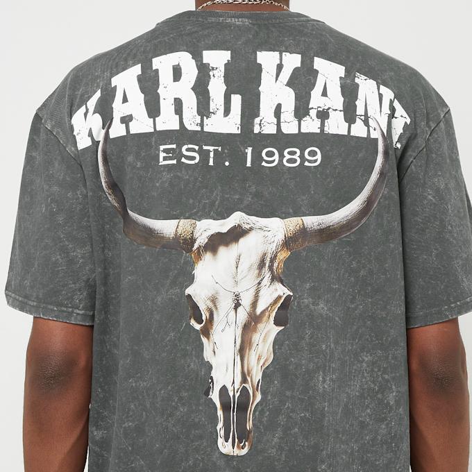 Karl Kani Small Signature Washed Heavy Jersey Skull Tee siva 22976 4