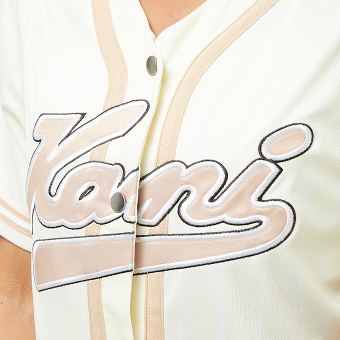 Karl Kani Varsity Pinstripe Baseball Shirt bianco 23034 3