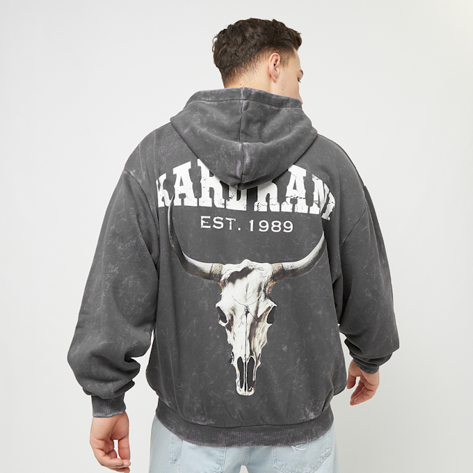 Karl Kani Chest Signature Os Heavy Sweat Full Zip Skull Hoodie siva 23038 1