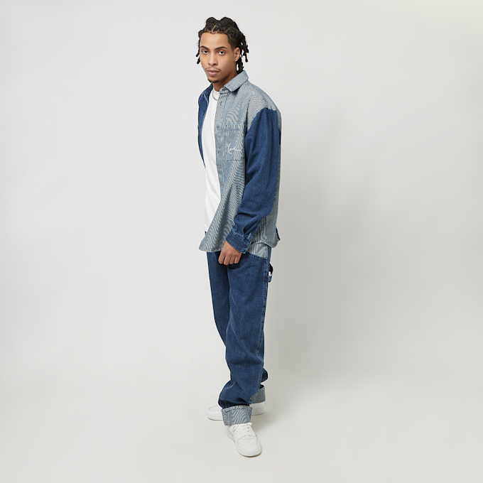 Karl Kani Chest Signature Stripe Block Denim Shirt blauw 23077 4