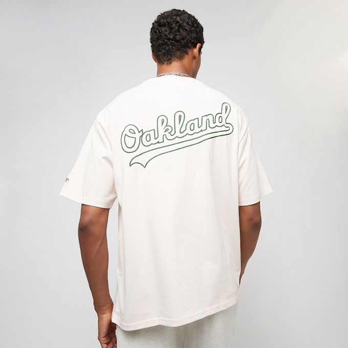 New Era MLB Oakland World Series Back Wordmark Oversized Tee beige 23309 1